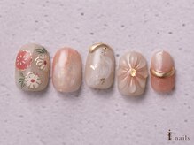 アイネイルズ 横浜WEST店(I-nails)/ぷっくりお花和柄11500円