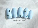 水色ホロドットネイル