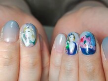 わたしのネイルとよもぎ蒸し/絵画ネイル2時間ネイル
