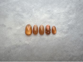 オレンジミラーネイル☆