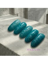 ユウネイル(YOU由NAIL)/潤いブルーのバブルネイル
