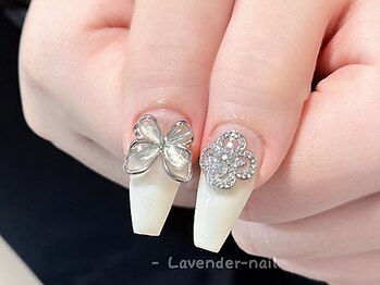 ラベンダーネイル(Lavender nail)の写真/大事な日の前に理想の綺麗な指先に♪イベント前や推し活にオススメ◎パーツ追加も◎≪長さ出し10本￥8700≫