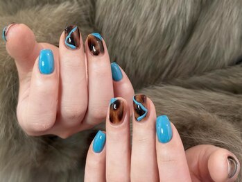 シーシーネイルサロン 池袋(C.C.Nail salon)/秋ネイル/べっ甲/ブラウン