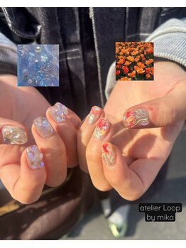 アトリエループ(atelier Loop by shiho)の写真/デザイン未定でもOK!ゆる手描きほっこりアート♪梅田徒歩すぐの中崎町ネイルサロン◎芸大卒ネイリスト所属