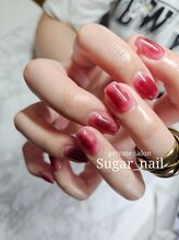 シュガーネイル(sugar nail)/じゅわっとボルドーネイル