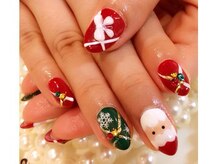 ボネール(nail ＆ eyelash Bounail)/クリスマス 3D アート　リボン
