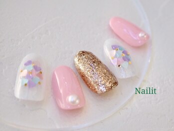 ネイリット 銀座(Nailit)/ハートホロネイル¥8400【¥9240】