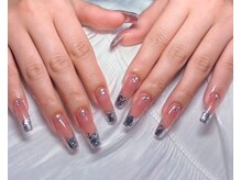 マルチューネイル 池袋(MARUCHU NAIL)/チップ長さだしガラスフレンチ 