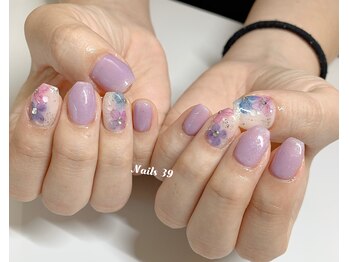 ネイルズサンキュー(Nails 39)/ワンカラー&アート4本！！