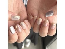 ロカネイルズ(roca nails)/pink,blue nuance