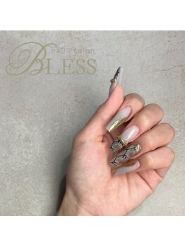 ブレス(BLESS)/スカルプ　蛇柄×ゴールドリング