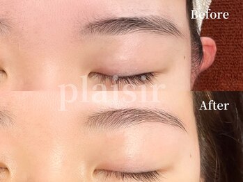 プレジール(plaisir)/ストレート眉→アーチ眉