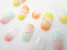 ネイルサロン クイール 小山店(NAIL SALON QUILL)/タイダイ×ミラーアート