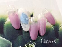 ビューティーネイルサロン クリアーズ(Clears)/紫陽花と雨の水滴ネイル