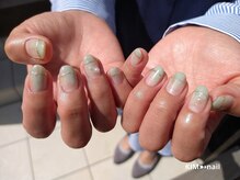 ケイアイエムネイル(KIM nail)/pale green nuance×perl