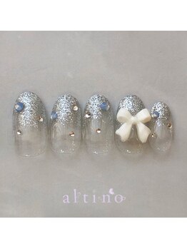 アルティノ ネイル ガーデン(altino nail garden)/ラメリボンネイル