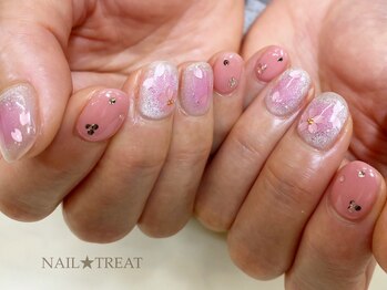 ネイルトリート 茨木駅前店(NAIL TREAT)/ピンク桜チークネイル！