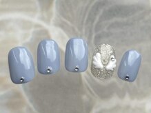アイネイルズ 恵比寿店(I nails)/シンプル韓国　ブルー　7500円