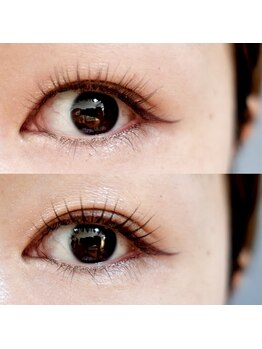 グロウ(GLOW)の写真/【人気No1*デザイン70種以上まつげパーマ】その日のまつげの状態に合わせたロッドを使用し大満足なカールに