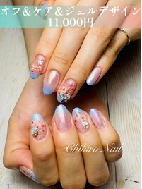 押し花埋め込みジェルネイル