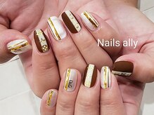 ネイルズアリー 立川店(Nails ally)/ブランドネイル×ラインテープ