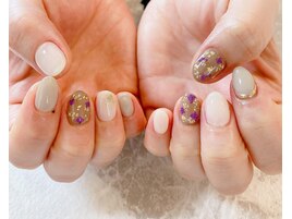 ～大人color押し花ネイル～