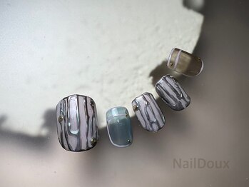 ネイル ドゥ 岡山駅前店(Nail Doux)/ニュアンスミラーフットネイル
