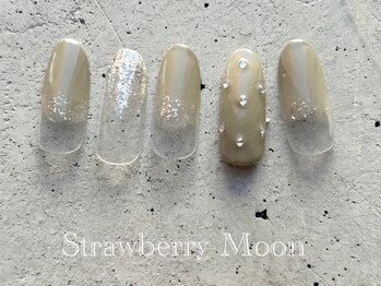 サロンストロベリームーン(Salon Strawberry Moon)/ストーンアートネイル ¥6980