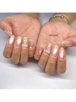 エミナル(eminal)/マグネットネイルにリボンパーツ