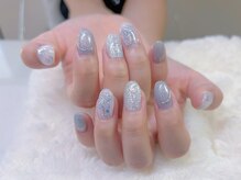 エムシーベル(m.c bell)/ブルー×シルバーミラーネイル