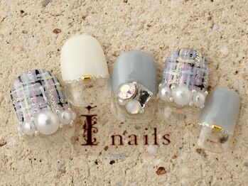 アイネイルズ 町田店(I nails)/くすみツイードビジュー11500円
