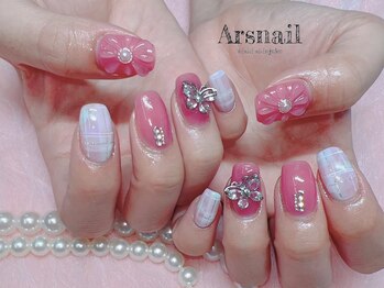 アルスネイル(Ars nail)/ピンクフラワーネイル