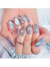 スウィートアロマネイル 恵比寿(Sweet Aroma NaiL)/マグネットネイル＋蝶ストーン