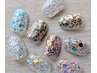 【オフ無料】フットジェル★くるりんホロ＆ラメMIXジェル￥８８００