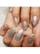 ウェリネイルサロン(WelinailSalon)/シンプル+ストーン10粒　4380円