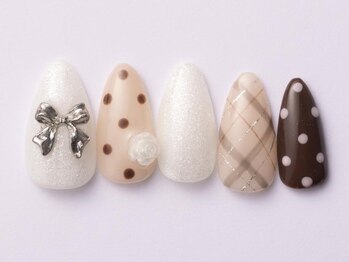 ドットチェックリボン10730yen