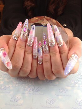 エスフィーネイルサロン ブリーユ(Esfy nailsalon Brille)/パステルキラキラロングスカルプ