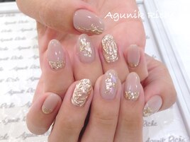 【グレージュネイル】