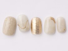 アイ ネイルズ 天神店(I nails)/ハケ跡ゴールド　￥7000