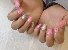 オーク 戸塚(OAK)/ピンク 落書きネイル