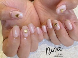 #ワンカラー　#ハートネイル