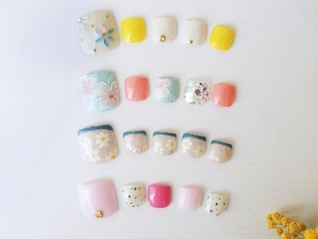 ユイアス(YUias...)の写真/春もフットネイルでオシャレを楽しむならYUiasへ＊センス抜群のデザイン×技術力も高く仕上がり満足度◎＊