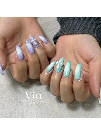 アシンメトリーネイル　チーク