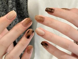 秋ネイル/べっ甲/ブラウン