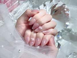 ピンク薔薇ネイル