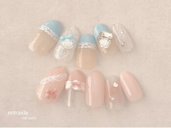アントレッド(entraide)/大人気レースネイル♪