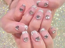 ミイネイル(Me nail)の雰囲気（韓国っぽハートストーン×ガラスフレンチずっと人気です☆）