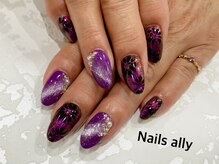 ネイルズアリー 立川店(Nails ally)/マグネットネイル×フラワーART