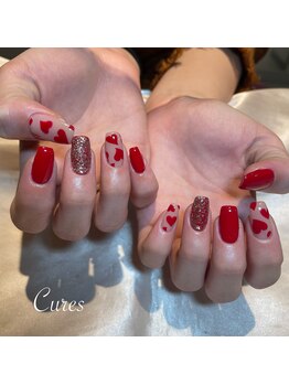 キュアーズ ネイル(CURES NAIL)/ハートとラメ