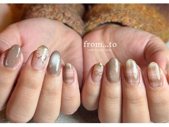 フロム トゥ(from to)/チェックネイル